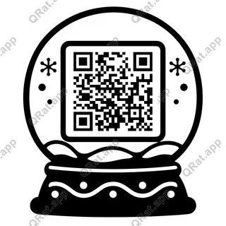 Snow Globe artwork with a customizable QR code area