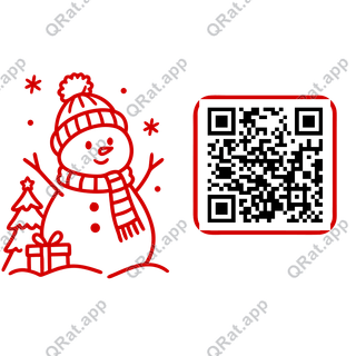 Snowman artwork with a customizable QR code area