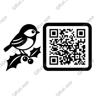 Songbird Holly artwork with a customizable QR code area