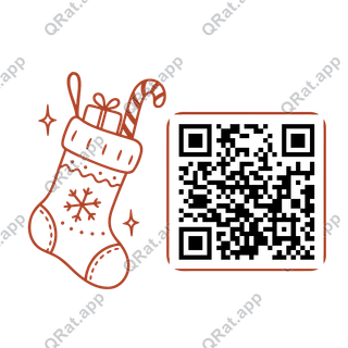Christmas Stocking artwork with a customizable QR code area