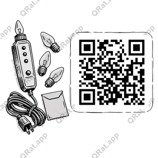 String-Light Tester Cluster artwork with a customizable QR code area
