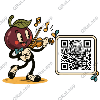 Sugar-Plum Violinist artwork with a customizable QR code area