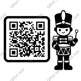 Toy Soldier Drum artwork with a customizable QR code area