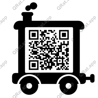 Toy Train Carriage artwork with a customizable QR code area