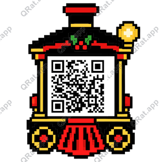 Front Facing Toy Train Carriage artwork with a customizable QR code area