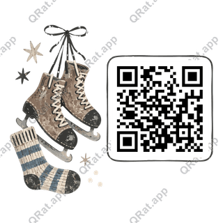 Vintage Skates Folk Cluster artwork with a customizable QR code area