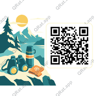 Winter Lookout Travel Cluster artwork with a customizable QR code area