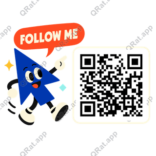 Dancing Cursor Follow Me artwork with a customizable QR code area