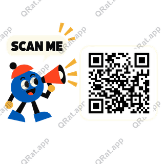 Megaphone Scan Me artwork with a customizable QR code area