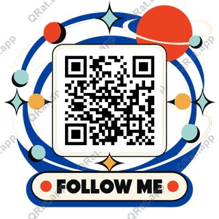 Orbit Follow Me artwork with a customizable QR code area