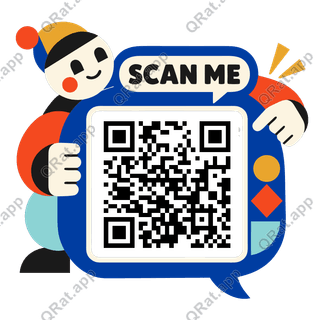 Speech Bubble Scan Me artwork with a customizable QR code area