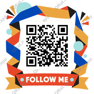 Zigzag Ribbon Follow Me artwork with a customizable QR code area