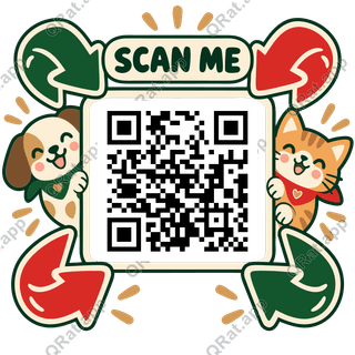 Chunky Arrows Scan Me artwork with a customizable QR code area