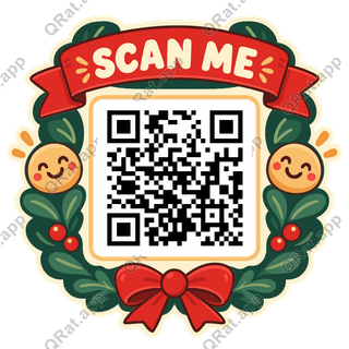 Smile Badge Scan Me artwork with a customizable QR code area