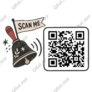 Folk Handbell Scan Me artwork with a customizable QR code area