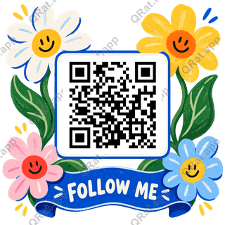 Daisy Tab Follow Me artwork with a customizable QR code area