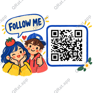 Friend Duo Follow Me artwork with a customizable QR code area