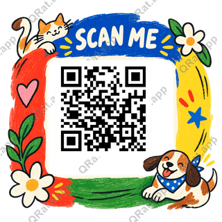 Paint Swash Scan Me artwork with a customizable QR code area