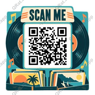 Record Sleeve Scan Me artwork with a customizable QR code area
