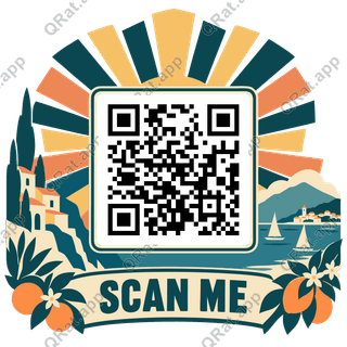 Sunburst Scan Me artwork with a customizable QR code area