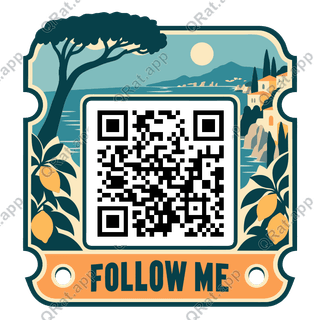 Ticket Follow Me artwork with a customizable QR code area