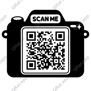 Camera Viewfinder Scan Me artwork with a customizable QR code area
