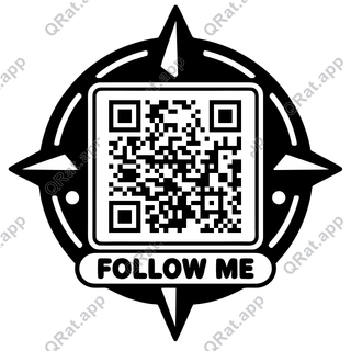 Compass Follow Me artwork with a customizable QR code area