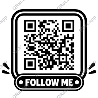 Double Outline Follow Me artwork with a customizable QR code area