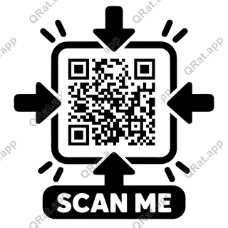 Inward Arrows Scan Me artwork with a customizable QR code area
