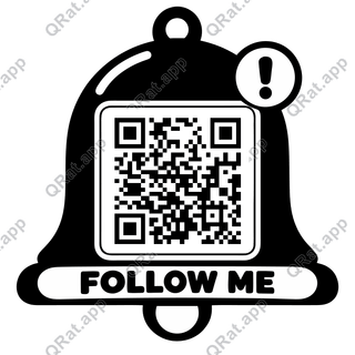 Notification Bell Follow Me artwork with a customizable QR code area
