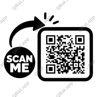 Pointer Badge Scan Me artwork with a customizable QR code area