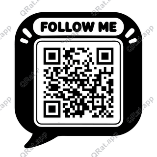 Speech Bubble Follow Me artwork with a customizable QR code area