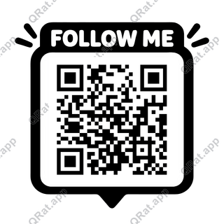 Speech Tail Follow Me artwork with a customizable QR code area