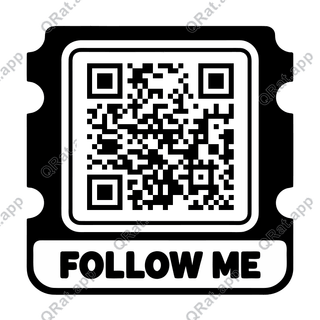 Ticket Stub Follow Me artwork with a customizable QR code area
