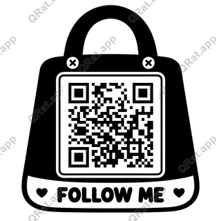 Tote Bag Follow Me artwork with a customizable QR code area