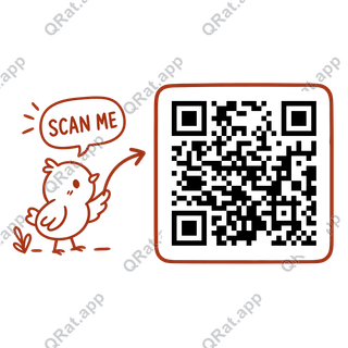 Bird Pointer Scan Me artwork with a customizable QR code area