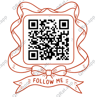 Loop Ribbon Follow Me artwork with a customizable QR code area