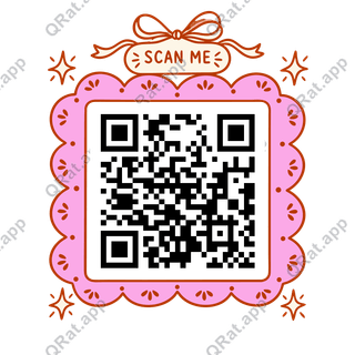 Scallop Scan Me artwork with a customizable QR code area