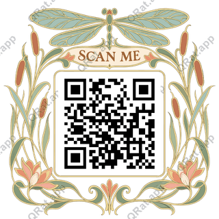 Dragonfly Scan Me artwork with a customizable QR code area