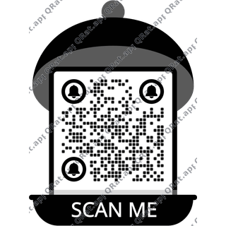 Dining Plate Lid QR Frame surrounding a customizable QR code