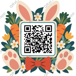 Bunny Ears Frame artwork with a customizable QR code area