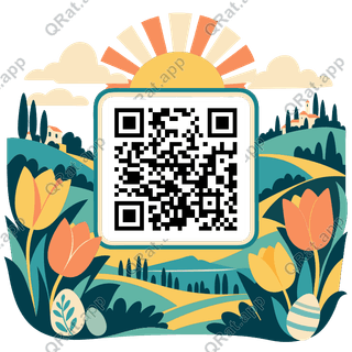 Easter Sunrise Frame artwork with a customizable QR code area