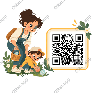 Family Egg Hunt artwork with a customizable QR code area