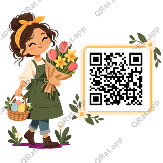Spring Florist artwork with a customizable QR code area