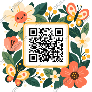 Flower Grid Frame artwork with a customizable QR code area