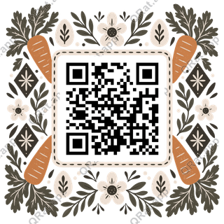 Carrot Quilt Frame artwork with a customizable QR code area