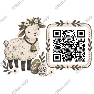 Bell Sheep artwork with a customizable QR code area