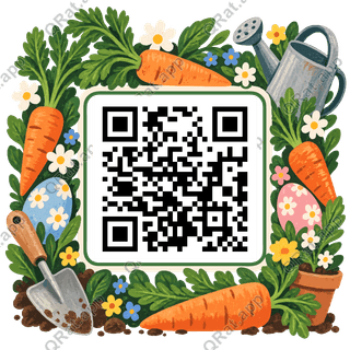Carrot Patch Frame artwork with a customizable QR code area