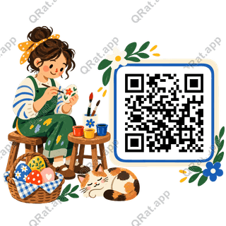 Egg Painter artwork with a customizable QR code area