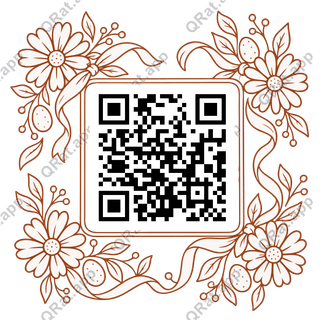 Daisy Corner Frame artwork with a customizable QR code area